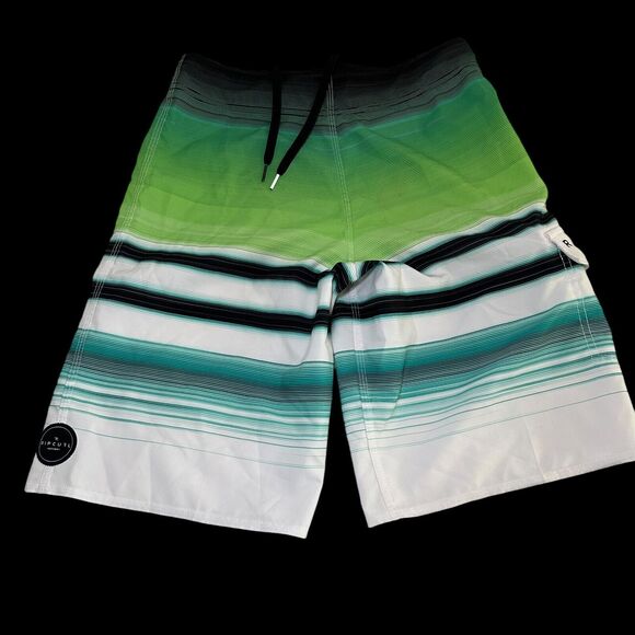 Rip Curl Surf Grip Board Shorts Swim Trunks Men Size 30" Waist White/Green Surf - Picture 3 of 5